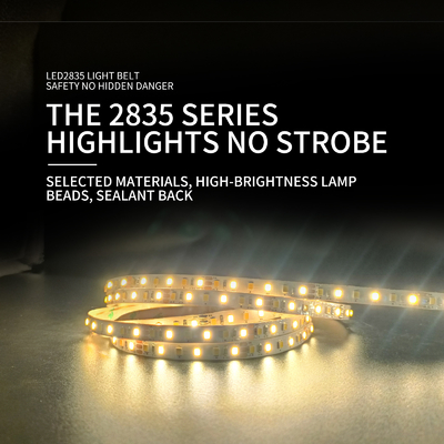 Strip Fleksibel LED SMD Tegangan Rendah 2835 12V Self Adhesive Kecerahan Tinggi