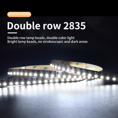 Tegangan Rendah 5050 LED Strip Light 12/24V Double Row Tricolor Light