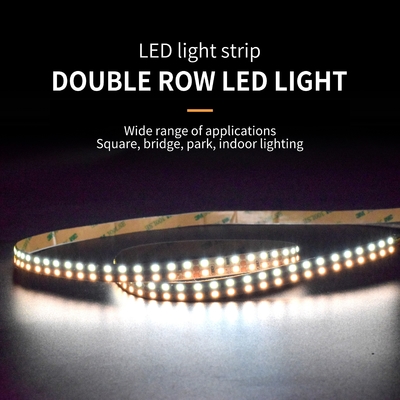 tahan air IP65 Double Row LED Strip Lampu Led Tegangan Rendah 12v 24v