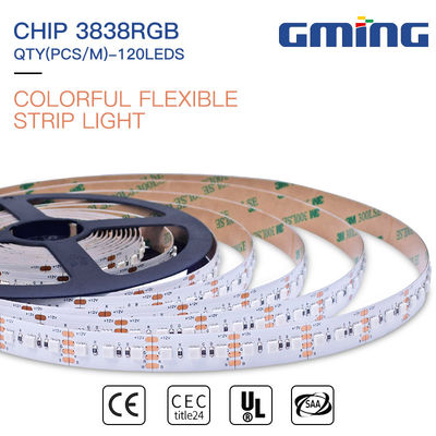 520-530nm Aluminium 5050 12W Lampu Strip LED RGB Fleksibel