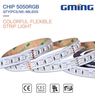 19.2W Pemrograman Lampu Strip LED SMD 5050 dengan sudut pandang lebar