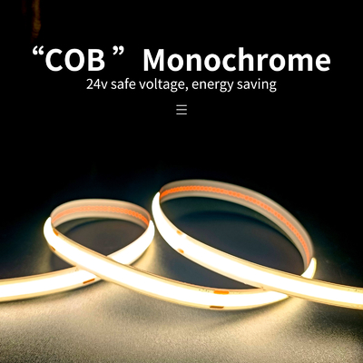 Lampu Garis Fleksibel Ultra Sempit Tegangan Rendah 12V24V Cob Monochrome Light Strip