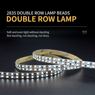 Dimmable SMD 2835 Led Soft Strip Lights Pencahayaan Tegangan Rendah 12V 24V